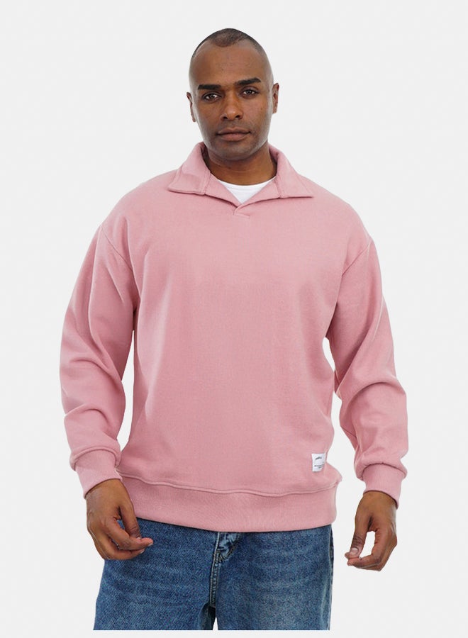 FIRE WOOD FireWood Cashmere Knit Pullover Sweater long sleeve For Men- Light Pink - Image 1